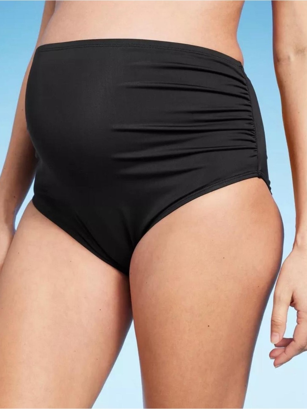 Ingrid High-Waist Black Maternity Bikini Bottoms